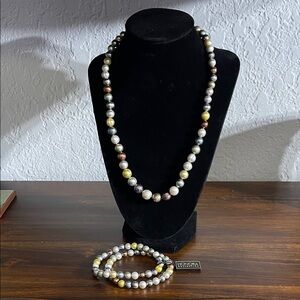 Honora Multicolor Pearl Necklace and Bracelet Set